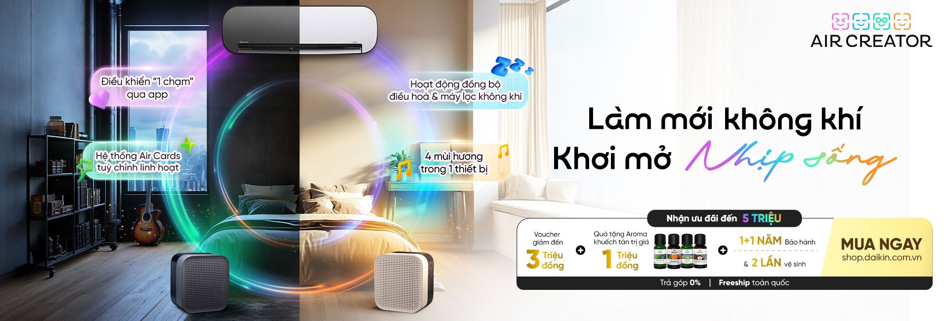 Điều hòa Daikin 1 chiều Inverter 9000BTU FTKB25ZVMV